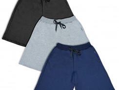 Kit com 3 Bermudas de Moletom Masculina – Polo Match