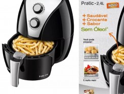 Fritadeira Elétrica Sem Óleo/Air Fryer Mondial – Pratic AF-20 Preta e Prata 2,4L com Timer