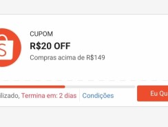 Cupom Shopee – R$ 20 em Compras a partir de R$ 149