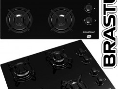 Cooktop 4 bocas Brastemp com Grades Piatina e Acendimento Automático BDD61AE