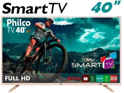 Smart TV LED 40″ Philco PTV40E21DSWNC Full HD com Conversor Digital 2 HDMI 2 USB Wi-Fi 60Hz – Champagne