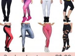 3 calças legging por R$ 99