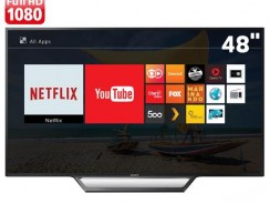 Smart TV LED 48″ Full HD Sony BRAVIA KDL-48W655D com X-Reality Pro, MotionFlow XR, Screen Mirroring, Bass Reflex, Entradas HDMI e USB