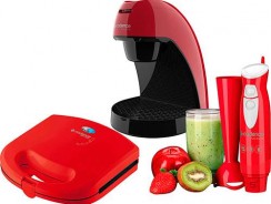 Cafeteira Single + Sanduicheira Grill + Mixer Fast Blend Colors Vemelho Cadence 127V