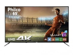 Smart TV LED 65″ Philco PTV65A11DSGWA Ultra HD 4K com 3 HDMI e 2 USB Preta com Conversor Digital Integrado