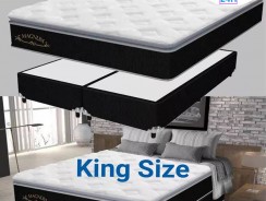 Cama Box King Size + (Box + Colchão) Plumatex – Mola Pocket 65cm de Altura Magnum