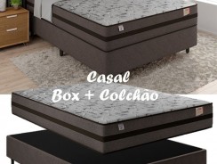 Cama Box Casal (Box + Colchão) Plumatex Mola  25cm de Altura