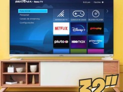 .Fast Smart TV Britânia 32” BTV32G7PR2CSBLH Led Dolby Áudio.