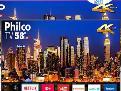 Smart TV LED 58″ Philco PTV58f60SN Ultra HD 4k com Conversor Digital 3 HDMI 2 USB Wi-Fi