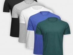 Kit Camiseta Ultimato Básica 5 Peças Masculina