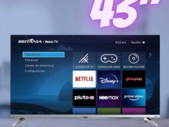 .Smart TV Britânia 43” BTV43G7PR2CSBLF Led Dolby Áudio.