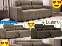 Sofá Retrátil 4 Lugares Suede Garden – Linoforte