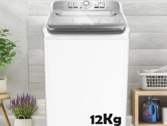 Lavadora de Roupas Panasonic NA-F120B1 – 12Kg Cesto Inox 8 Programas de Lavagem Branca