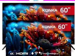 Smart TV Konka LED 60″ UHD 4K, Design sem bordas, Google Assistant e Android TV com Bluetooth