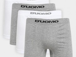 Kit Cuecas Boxer Duomo Sem Costura Algodão 4 Peças