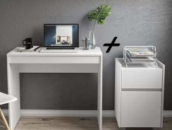 Conjunto Escritório/Home Office Politorno – Cajamar Mesa e Gaveteiro 2 Peças