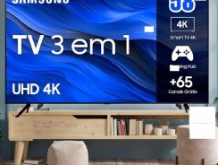 Smart TV Samsung 58″ UHD 4K 58CU7700 2023, Processador Crystal 4K, Gaming Hub Tela sem Limites