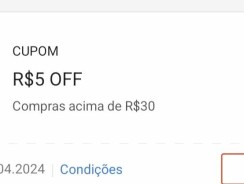 Cupom Shopee: R$ 5 em Compras a partir de R$ 30 – Digitável  