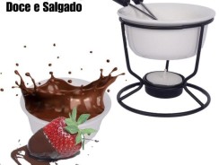 Aparelho Conjunto Fondue 5 Peças Cerâmica Antiaderente Redondo 