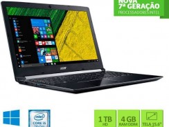 Notebook Acer Intel Core i5 4GB 1TB Windows 10 Tela 15,6″ Aspire 5 A515-51-55QD Preto