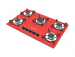 Cooktop 5 Bocas Chamalux Gás Natural Vermelho 417 Bivolt