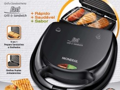 Sanduicheira Mondial Fast Grill S-12 Preta 750W – Antiaderente