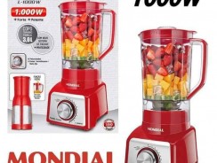 Liquidificador Mondial Turbo L-1000 RI com 12 Velocidades e 1000W – Vermelho/Inox