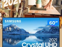 Smart TV 60” Crystal 4K Samsung 60AU8000 Wi-Fi – Bluetooth HDR Alexa Built in 3 HDMI 2 USB