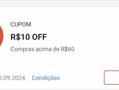 Shopee: Cupom de R$ 10 em Compras a partir R$ 60