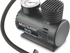 Compressor de Ar 12v Vazão 15l + Min 250psi 3 Bicos Adaptadores Multilaser – AU601