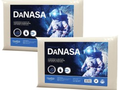 Travesseiro Duoflex Nasa Poliuretano Malha em Poliéster 36 x 56 cm – Bege – 2 unidades