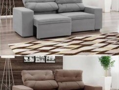 Sofá Retrátil e Reclinável 3 Lugares Suede – Phormatta Evolution Somopar