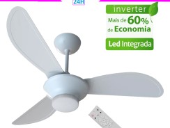 Ventilador de Teto Ventisol Wind Plus Inverter Branco Controle Remoto Led Inclusa – Bivolt