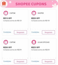 Cupons Liberados – Shopee