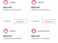 Cupons Liberados – Shopee