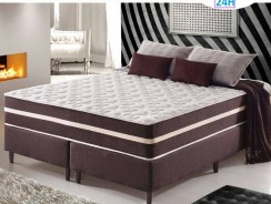 Cama Box Queen Size (Box + Colchão) Anjos – Mola 51cm de Altura Bahamas