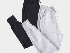 Kit 2 Calças Moletom Básicos Jogger Feminino