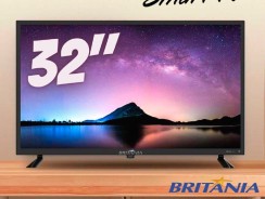 Smart TV D Led 32″ Britania WiFi Integrado Preta com Conversor Digital Integrado