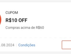 Cupom Shopee – R$ 10 em Compras a partir R$ 60