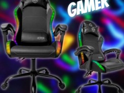 -Cadeira Gamer TGT Heron, RGB, Preto, TGT-HR-RGB01 —