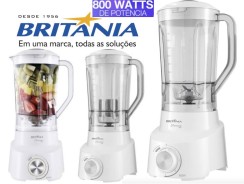 Liquidificador Britânia Diamante Branco com Filtro – 4 Velocidades 800W