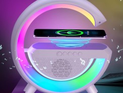 Caixa de Som G-Speaker Luminária Bluetooth Inteligente Carregador Sem Fio Led Luz Rgb Caxinha