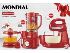 Conjunto Especial Mondial KT-96 Red Premium (Espremedor Premium + Batedeira Bella Massa Inox + Liquidificador Turbo L-900)