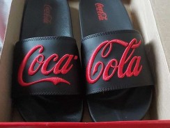 Tênis Slide Logo Coca Bordado, Coca-Cola, masculino