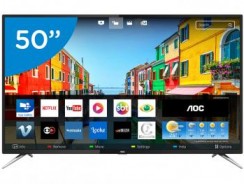 Smart TV LED 50” AOC 4K/Ultra HD LE50U7970S – Conversor Digital Wi-Fi 4 HDMI 2 USB