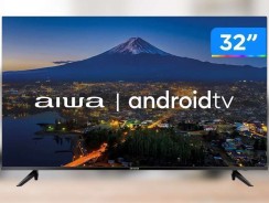 Smart Tv 32” Android Dolby Aws-tv-32-bl-02-a Aiwa Bivolt –