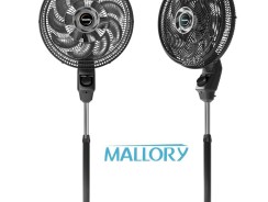 Ventilador Mallory Coluna Athos Preto – Grafite 220V Hélice de 15 Pás Silêncio e Elegância