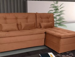 Sofá-cama Casal 3 Lugares Reclinável Suede Matrix Dafne