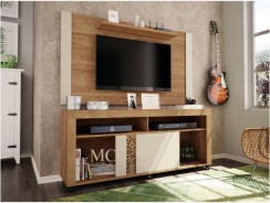 Rack para TV até 60” 1 Porta de Correr – com Painel para TV até 55” Caemmun Premium Joy