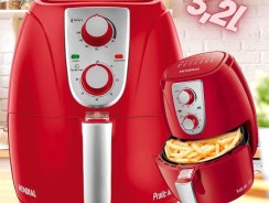 Fritadeira Air Fryer Mondial AF-34 Pratic 3,2L Inox Vermelha